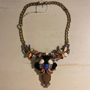 Vintage J Crew Statement Multicolor Stone Necklace